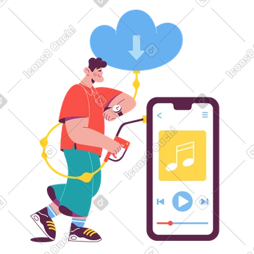 Downloading music PNG, SVG