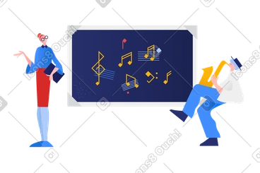 Gentleman performing on saxophone during music class PNG, SVG