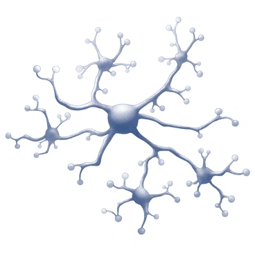 Abstract art inspired by the structure of neurons, with flowing lines and colors