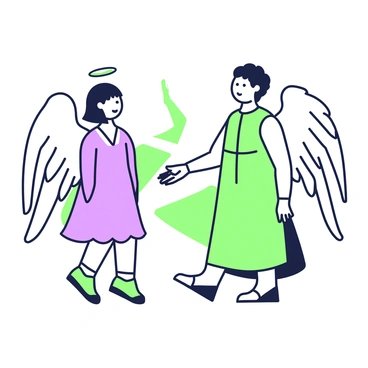 A serene angel gently guiding a person through a difficult decision