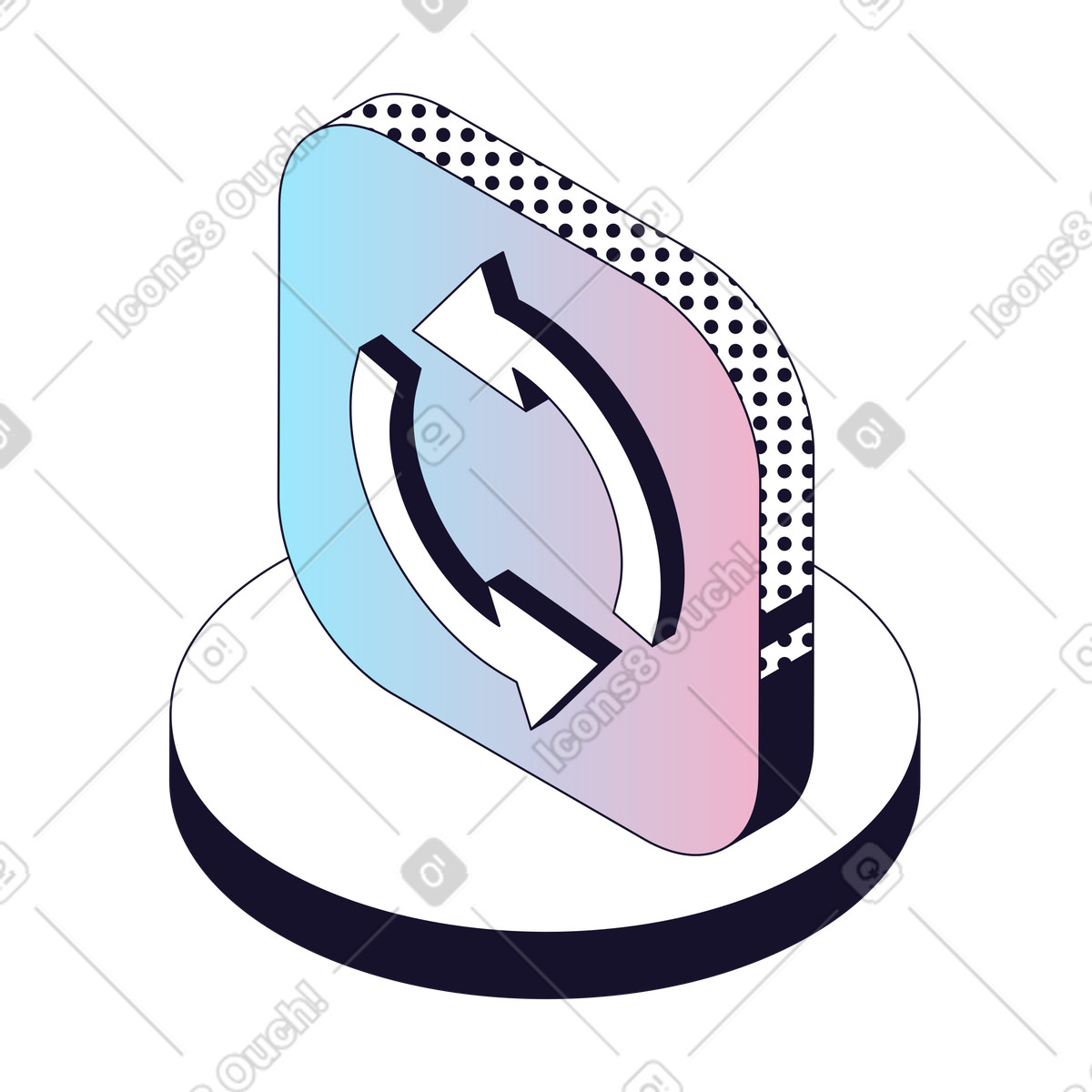 Data Refresh, System Sync, Update Processing illustration in Node style download in PNG, SVG
