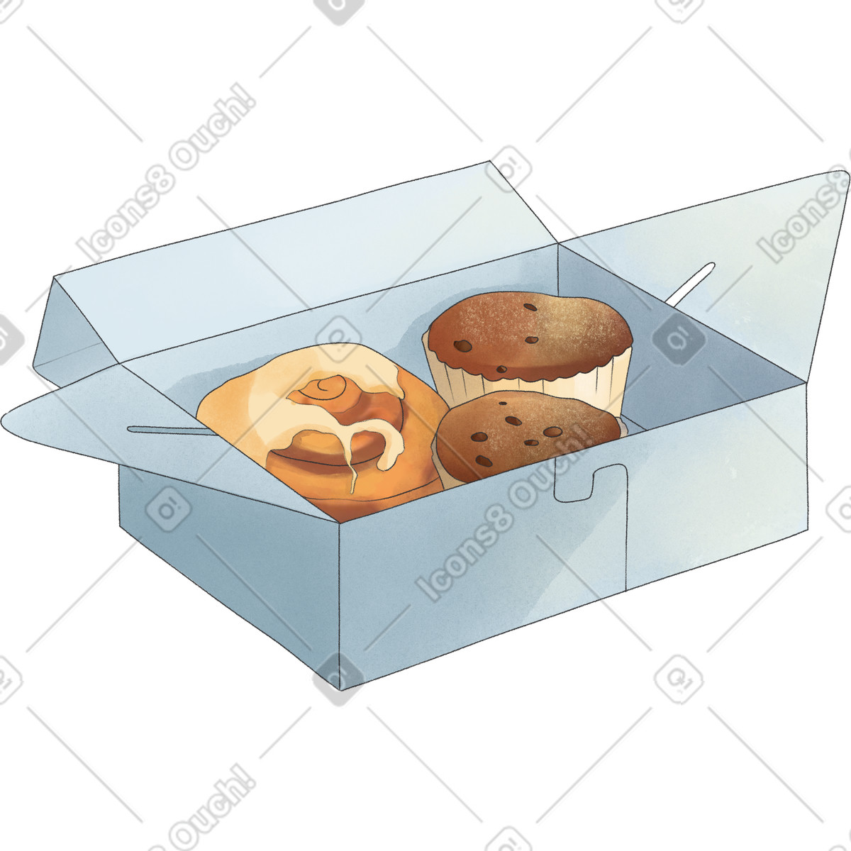 Box with buns-Illustration im Seasons-Stil als Download in PNG, SVG