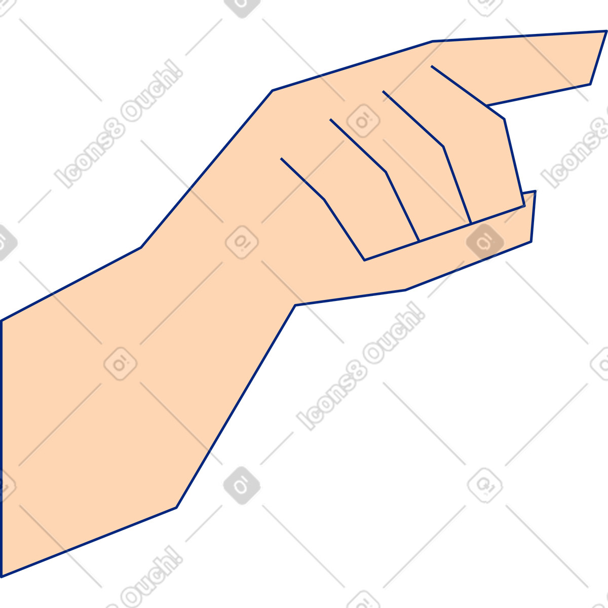 Ilustração de Mão em no estilo Neo-Sakura para baixar em PNG, SVG