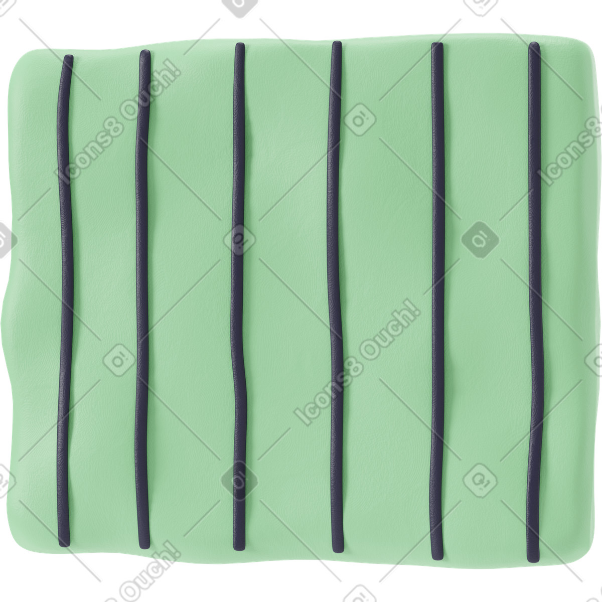 Torso in green cloth with black vertical lines illustration 3D Stripy style download PNG, SVG