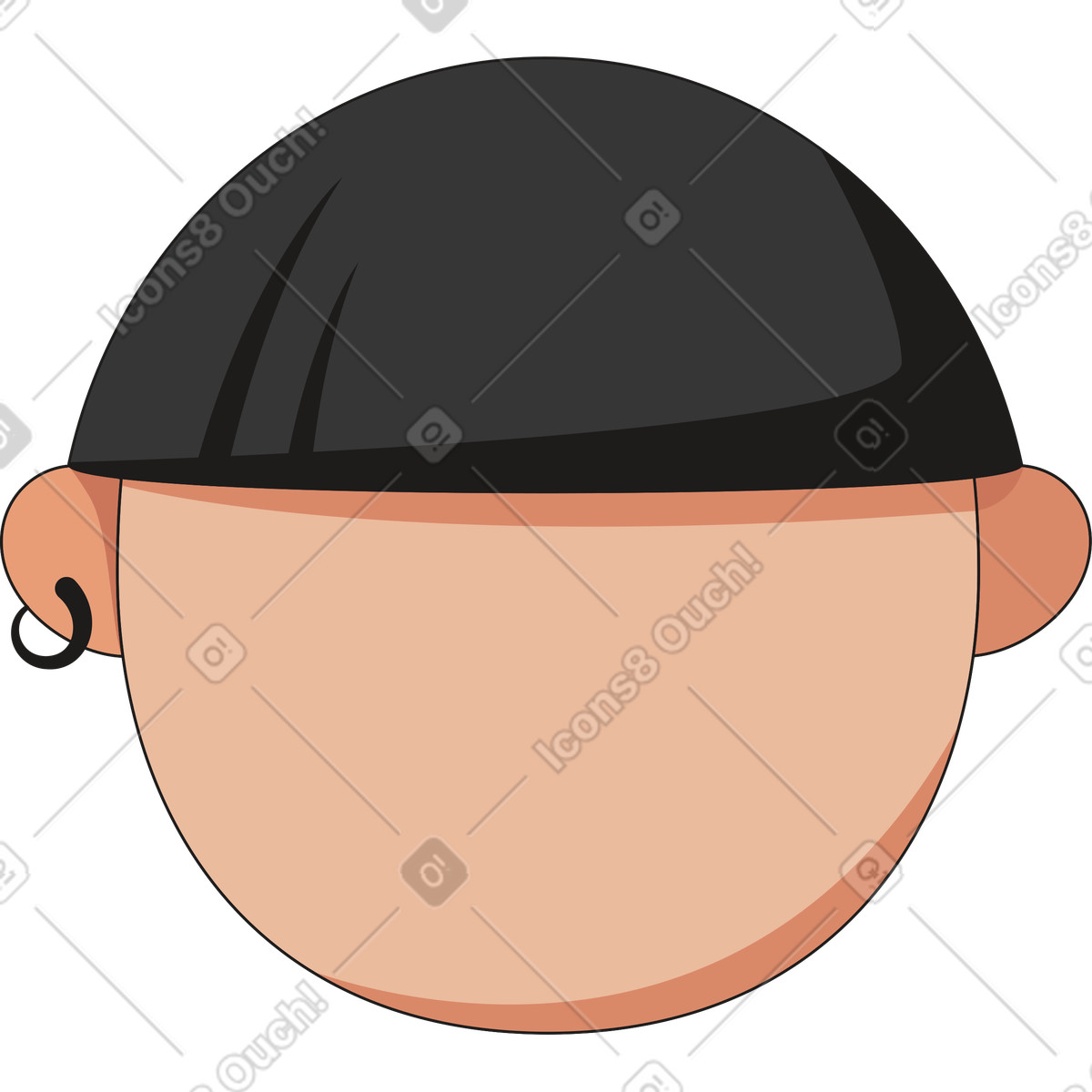 Illustration Visage aux cheveux courts dans le style Moji à télécharger formats PNG, SVG