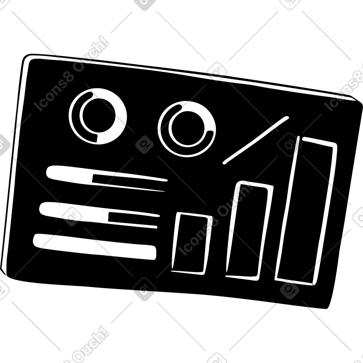 Dashboard illustration in Line style download in PNG, SVG