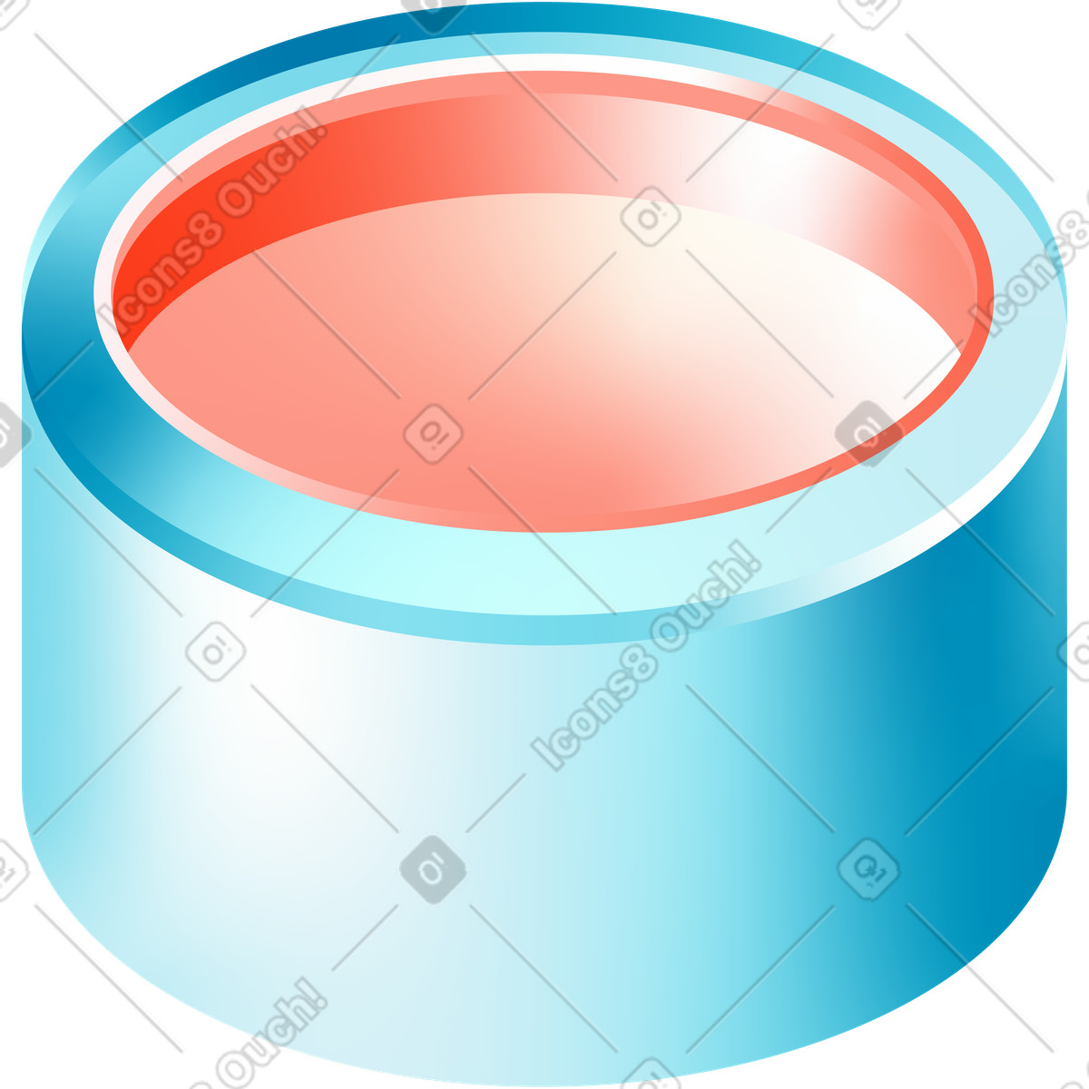 Ilustración Cubo de pintura naranja en estilo Glare a descargar en PNG y SVG