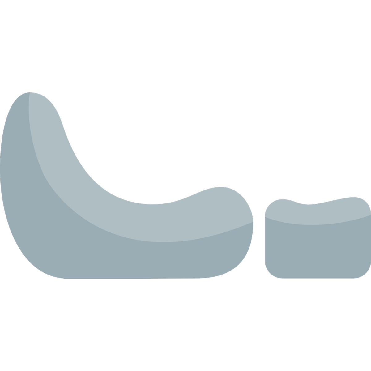 Ilustración Armchair and ottoman grey en estilo Fogg a descargar en PNG y SVG