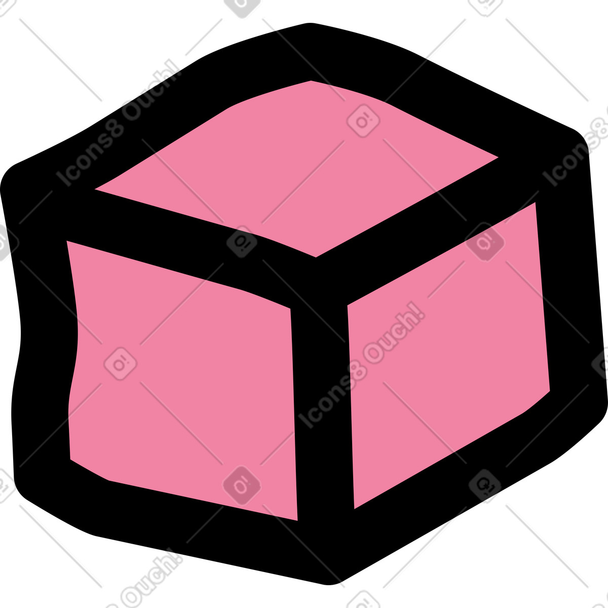 Ilustração de Cubo em no estilo Notes para baixar em PNG, SVG