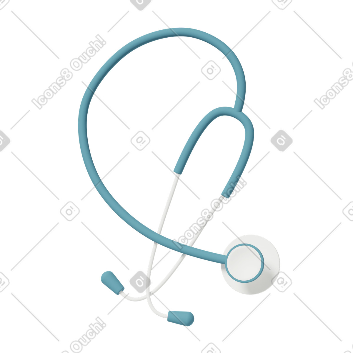 Stethoscope-Illustration im 3D Casual life-Stil als Download in PNG, SVG