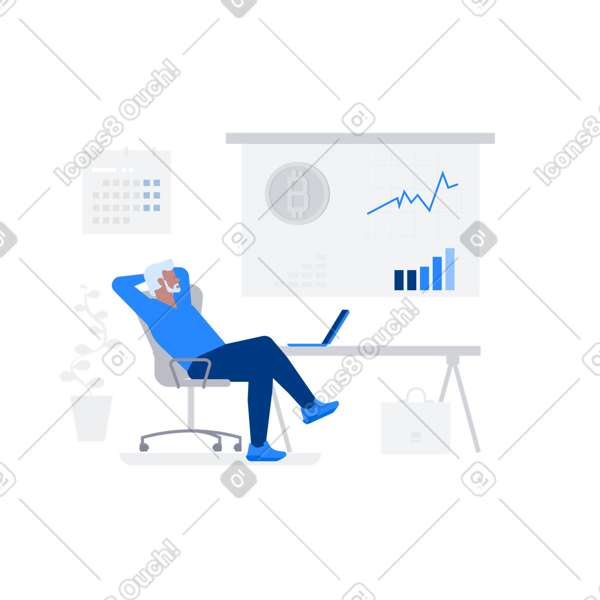 Tasso di cambio bitcoin illustrazione animata in stile Urban scaricabile in GIF, Lottie (JSON), AE