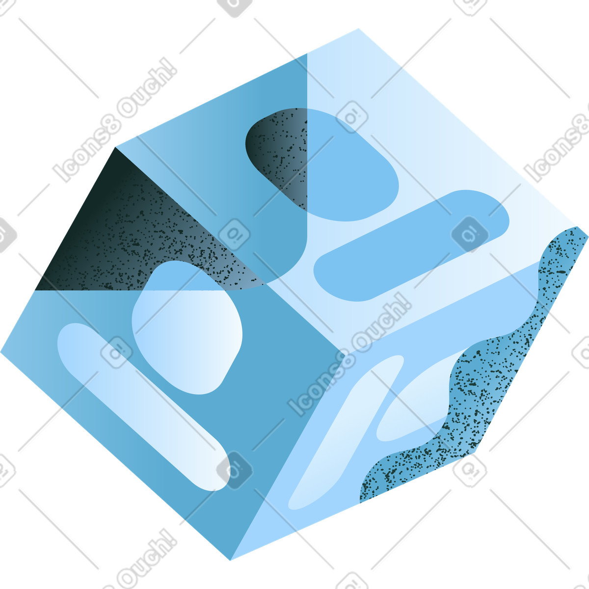 Cubo con icone utente sui lati illustrazione in stile Concept scarica in PNG, SVG