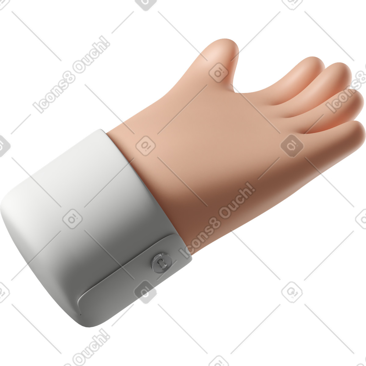 3D Hands Fun&Wild スタイルの 白い肌の手が手を伸ばす のイラストをPNG、SVG形式でダウンロード
