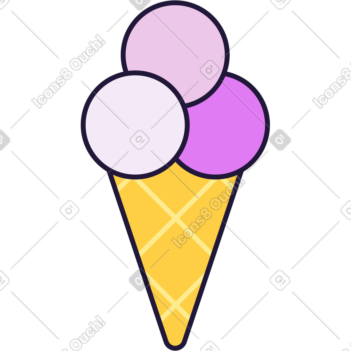 Ilustración Helado en estilo Conifer a descargar en PNG y SVG