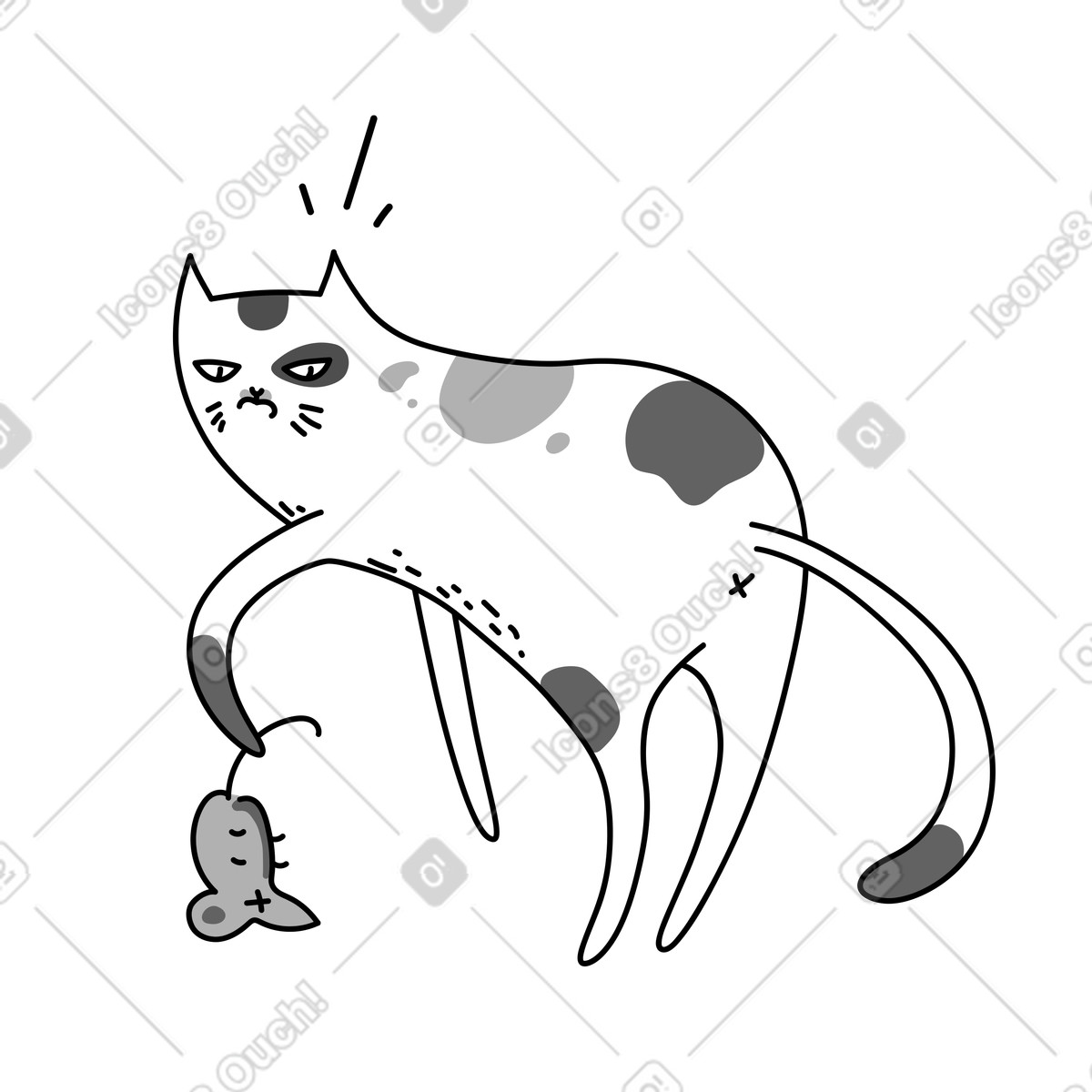 下载 Purr 风格的 噗，死老鼠！ 插画，支持 PNG、SVG 格式