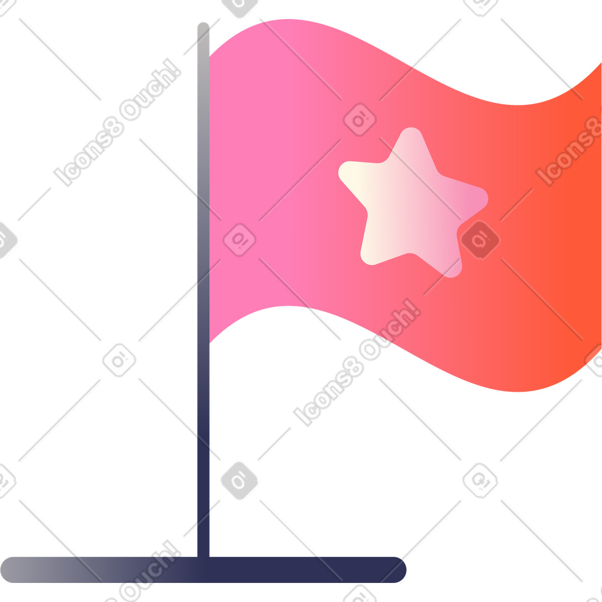Flagge mit stern-Illustration im Beam-Stil als Download in PNG, SVG