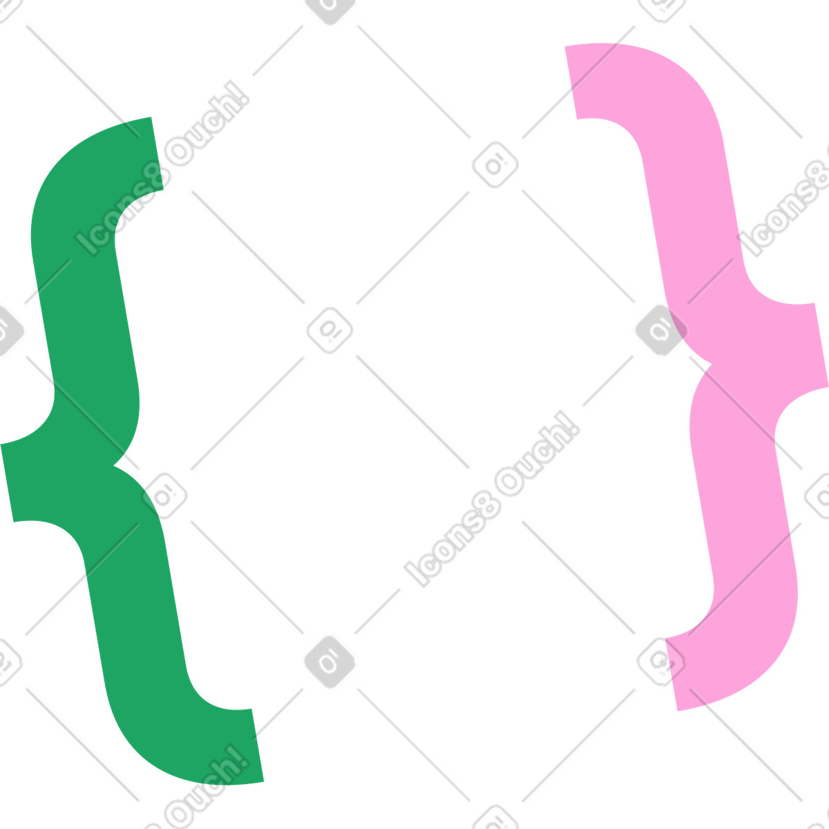 Curly braces illustration in PNG, SVG