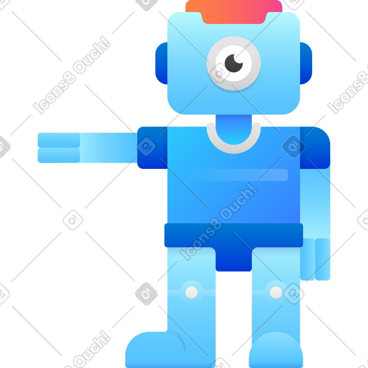 Hugo 스타일의 로봇 일러스트레이션 PNG, SVG 다운로드