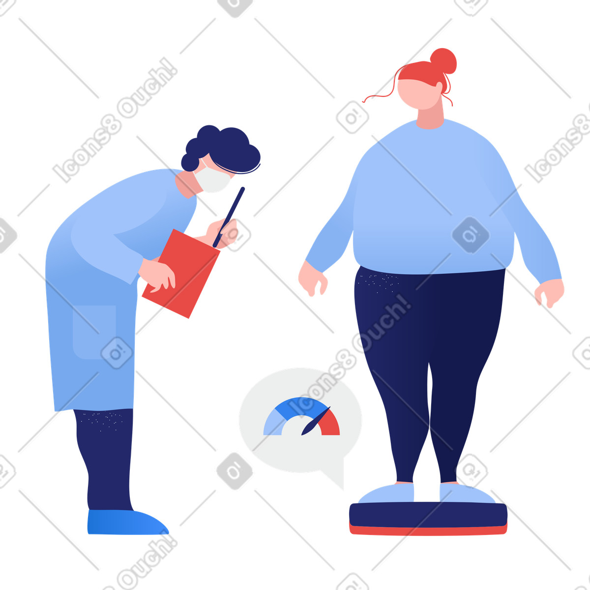 Illustration Rendez-vous avec une nutritionniste dans le style Clip à télécharger aux formats PNG, SVG