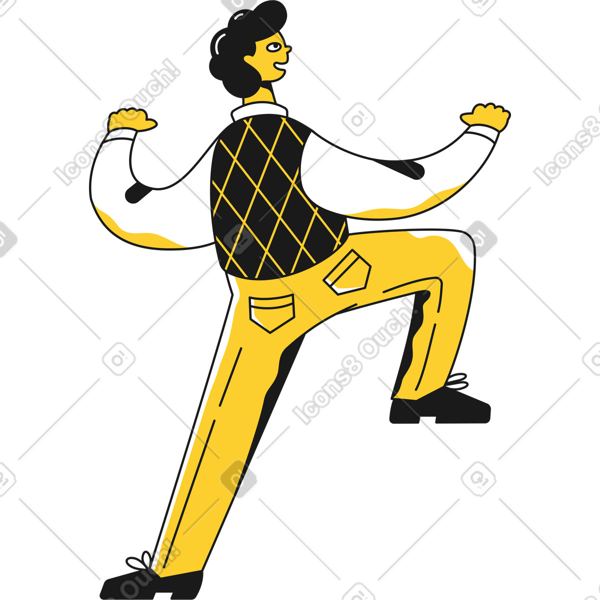 Studente arrampicata illustrazione in stile Taxi scarica in PNG, SVG