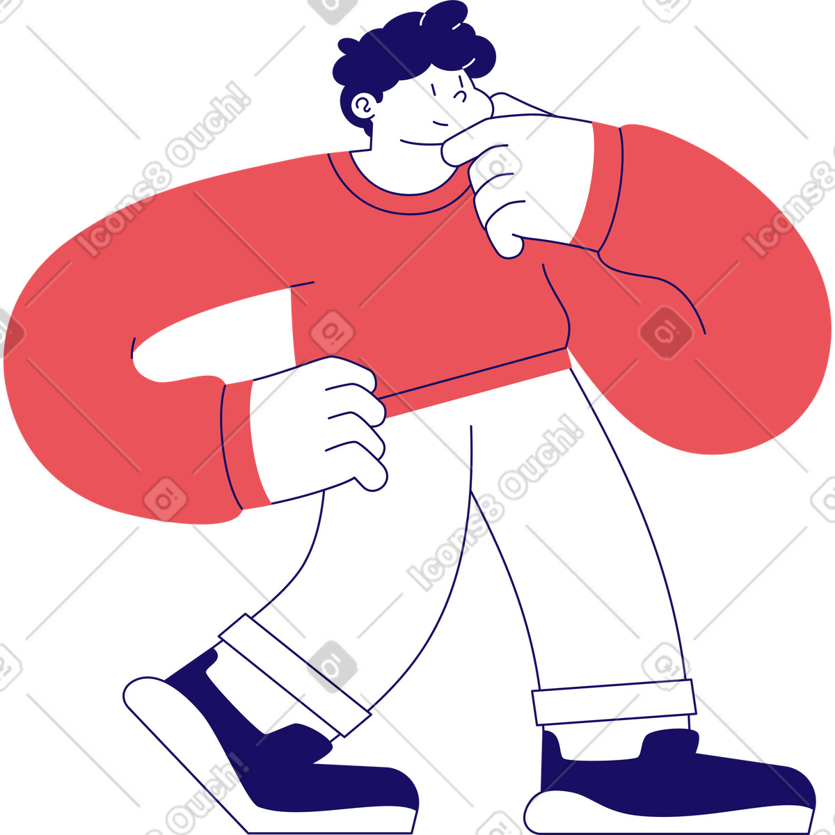 Man thinking about the question illustration in Bendy style download in PNG, SVG