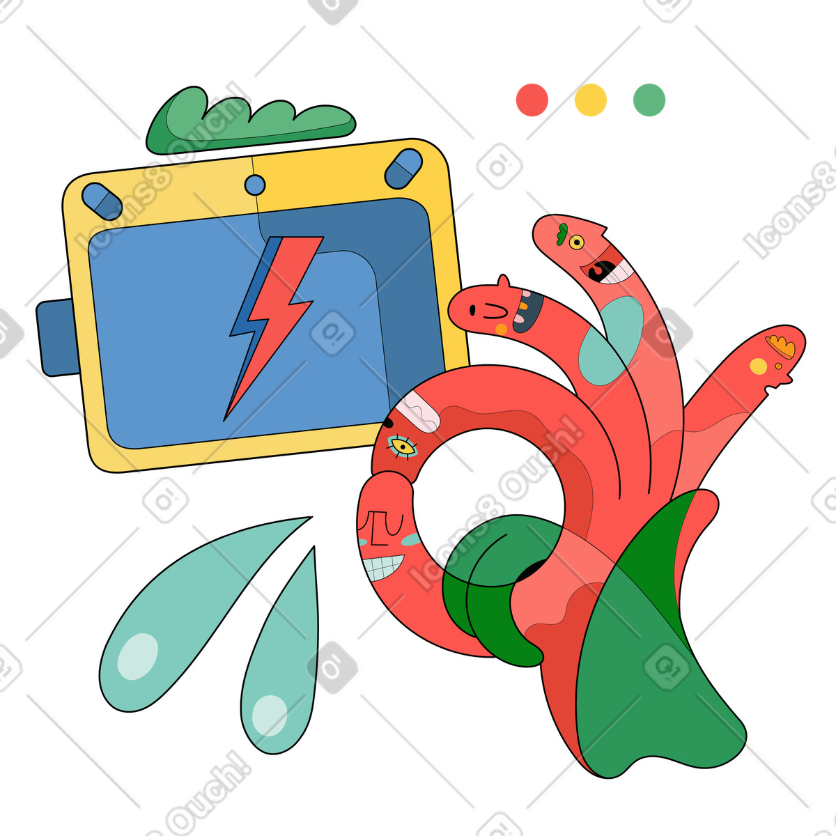 Illustration Bon design dans le style Surr à télécharger aux formats PNG, SVG