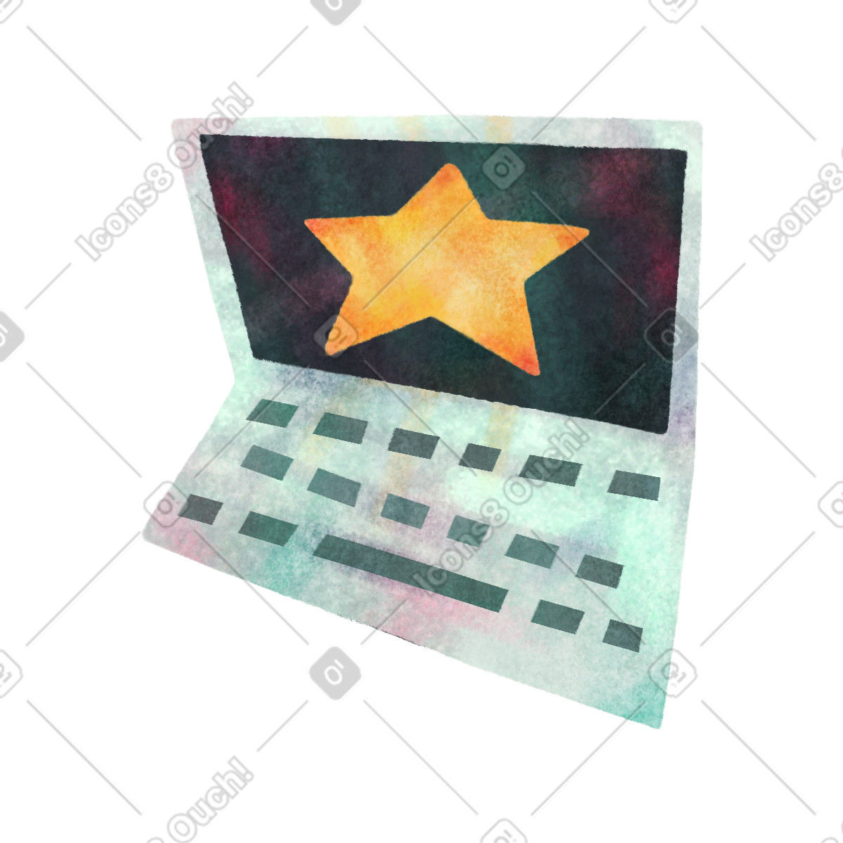 Ilustración Pc en estilo Jungle a descargar en PNG y SVG