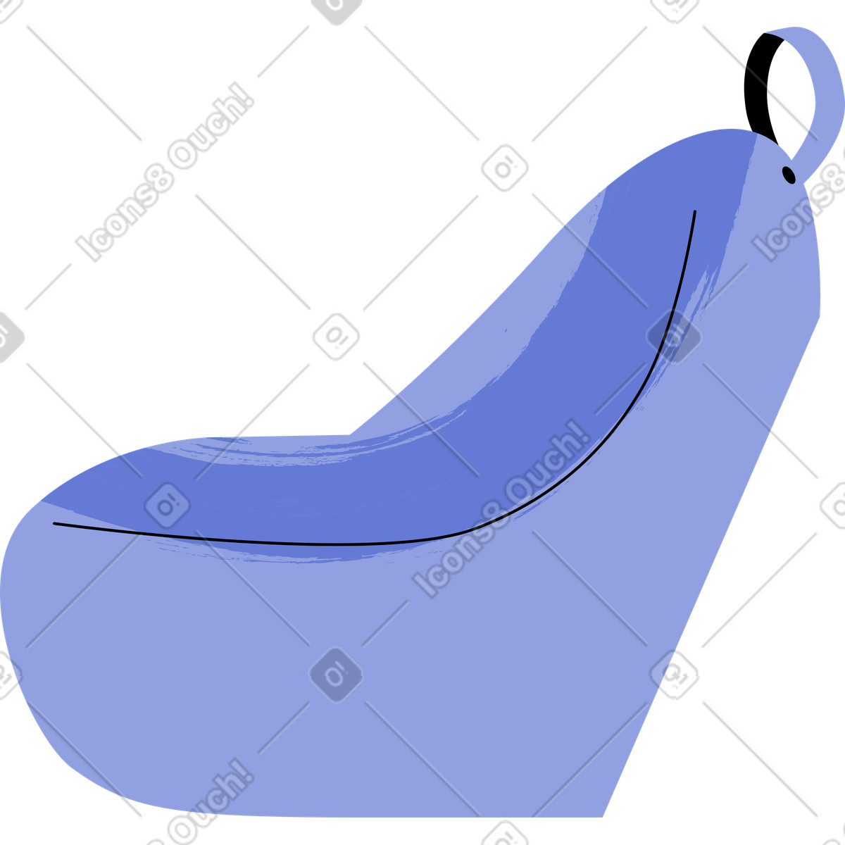 Ilustração de Cadeira bolsa grande em no estilo Juicy para baixar em PNG, SVG