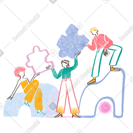团队合作的人互相传递拼图 PNG, SVG