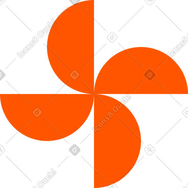 Four orange semicircles PNG, SVG