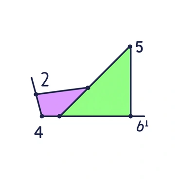 A geometric diagram is presented with two intersecting lines creating angles. The first line runs diagonally from the bottom left to the top right, while the second line extends from the bottom right to the top left, intersecting at a point in the center. At the intersection point, there are two designated angles: one labeled "2" on the upper left and another labeled "5" on the lower right. Each angle is clearly marked and distinct, providing a clear visual representation of the relationship between the lines and the angles formed at their intersection. The background of the diagram is plain, allowing the geometric elements to stand out clearly.