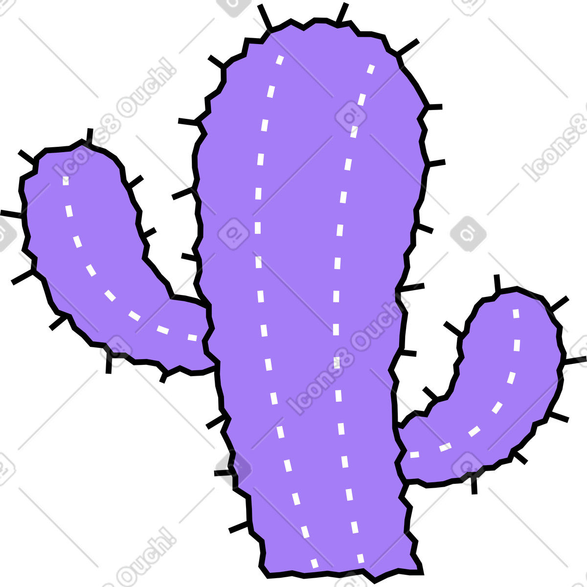 Cactus illustration featuring thorns clipart image in PNG, SVG