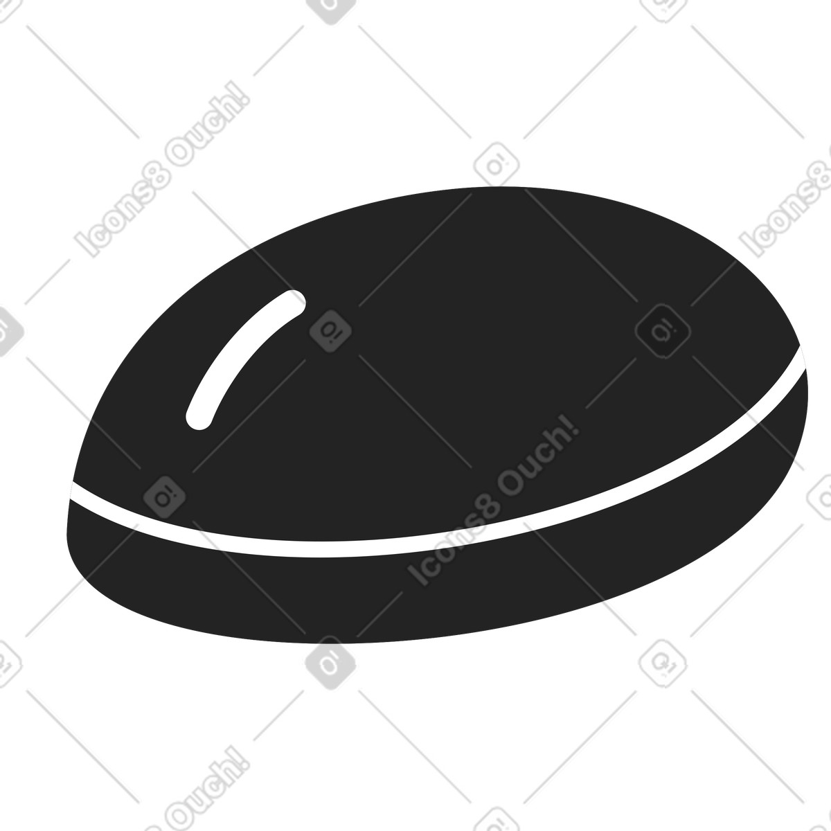 Black computer mouse illustration in Sammy Line style download in PNG, SVG