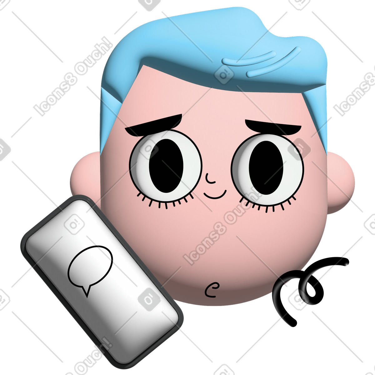 下载 Cartoony 风格的 智能手机的家伙 插画，支持 PNG、SVG 格式