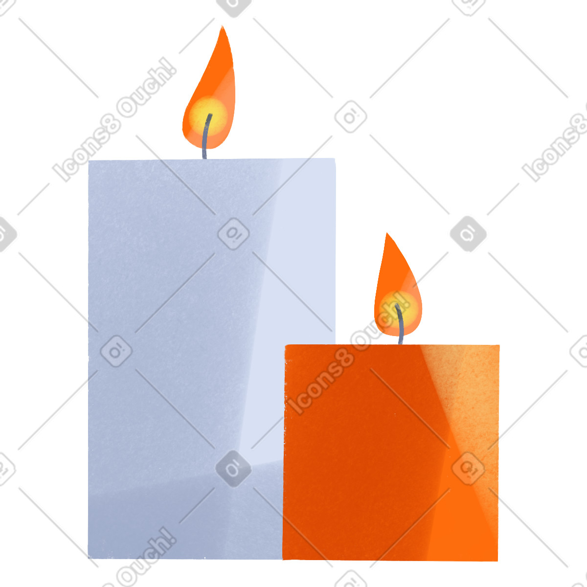 Ilustración Light blue and orange candles en estilo Shine a descargar en PNG y SVG