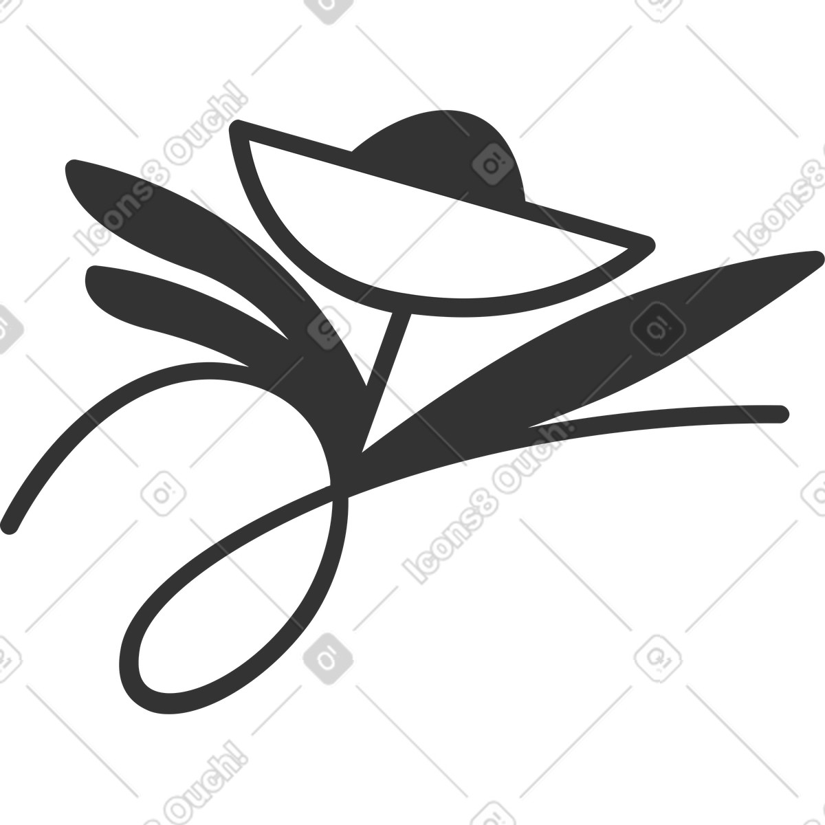Crayon スタイルの 花 のイラストをPNG、SVG形式でダウンロード
