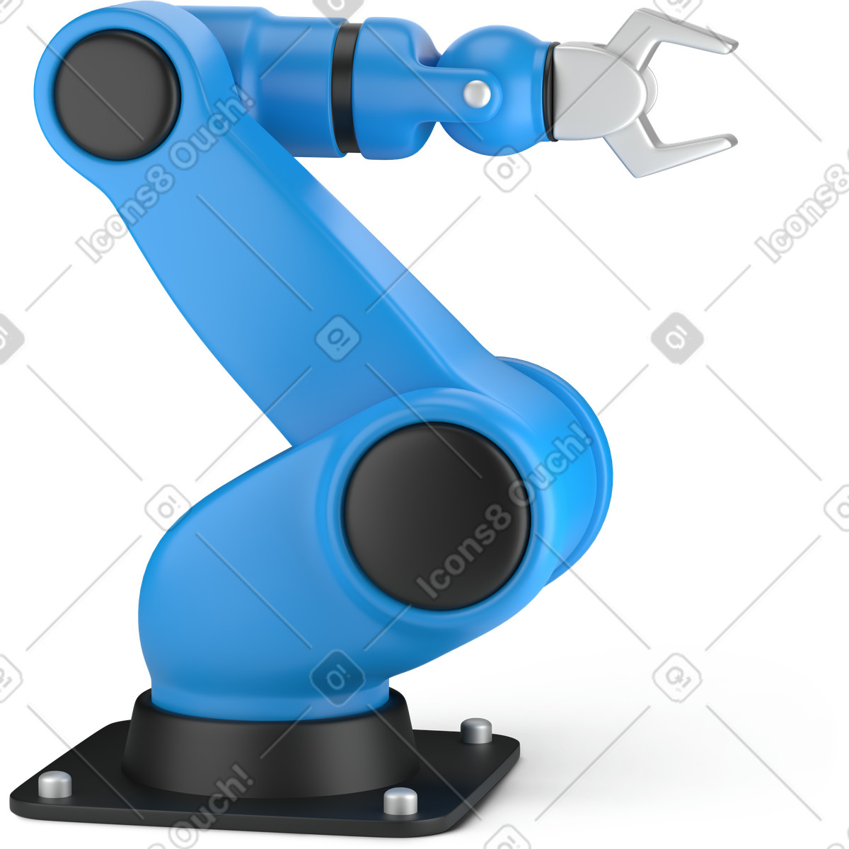 Robotic arm illustration in 3D Business style download in PNG, SVG