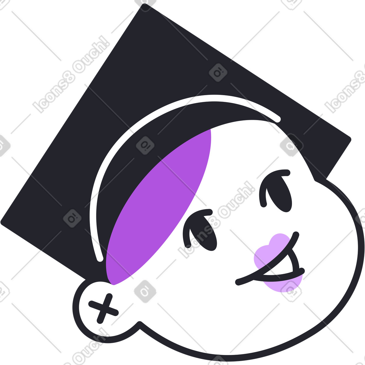 Head of a graduate in confederate clipart illustration featuring high-quality graphics
