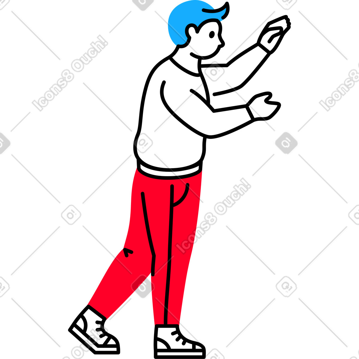 Ilustração de Homem em no estilo Transistor para baixar em PNG, SVG