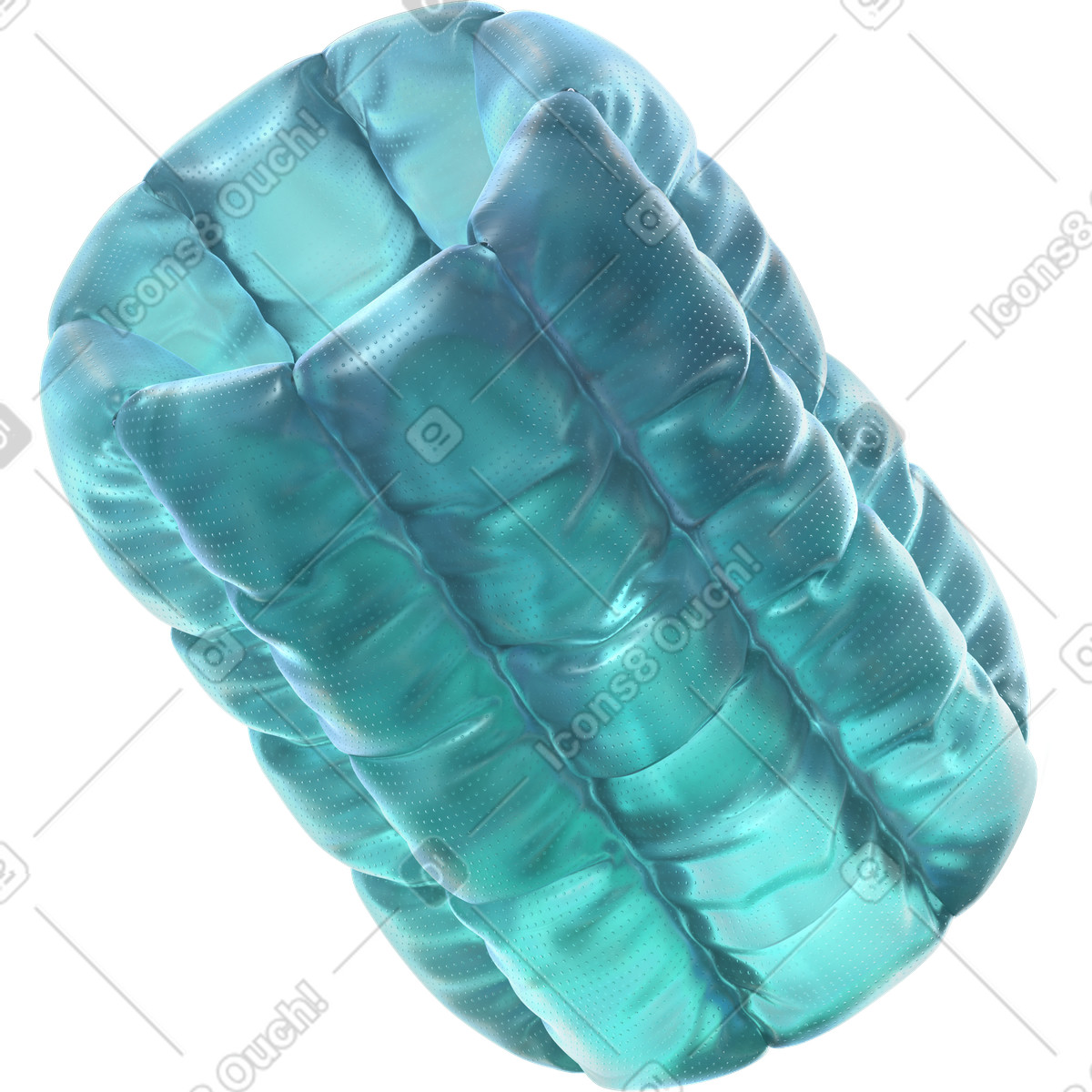Inflated tube illustration in 3D Glassy style download in PNG, SVG