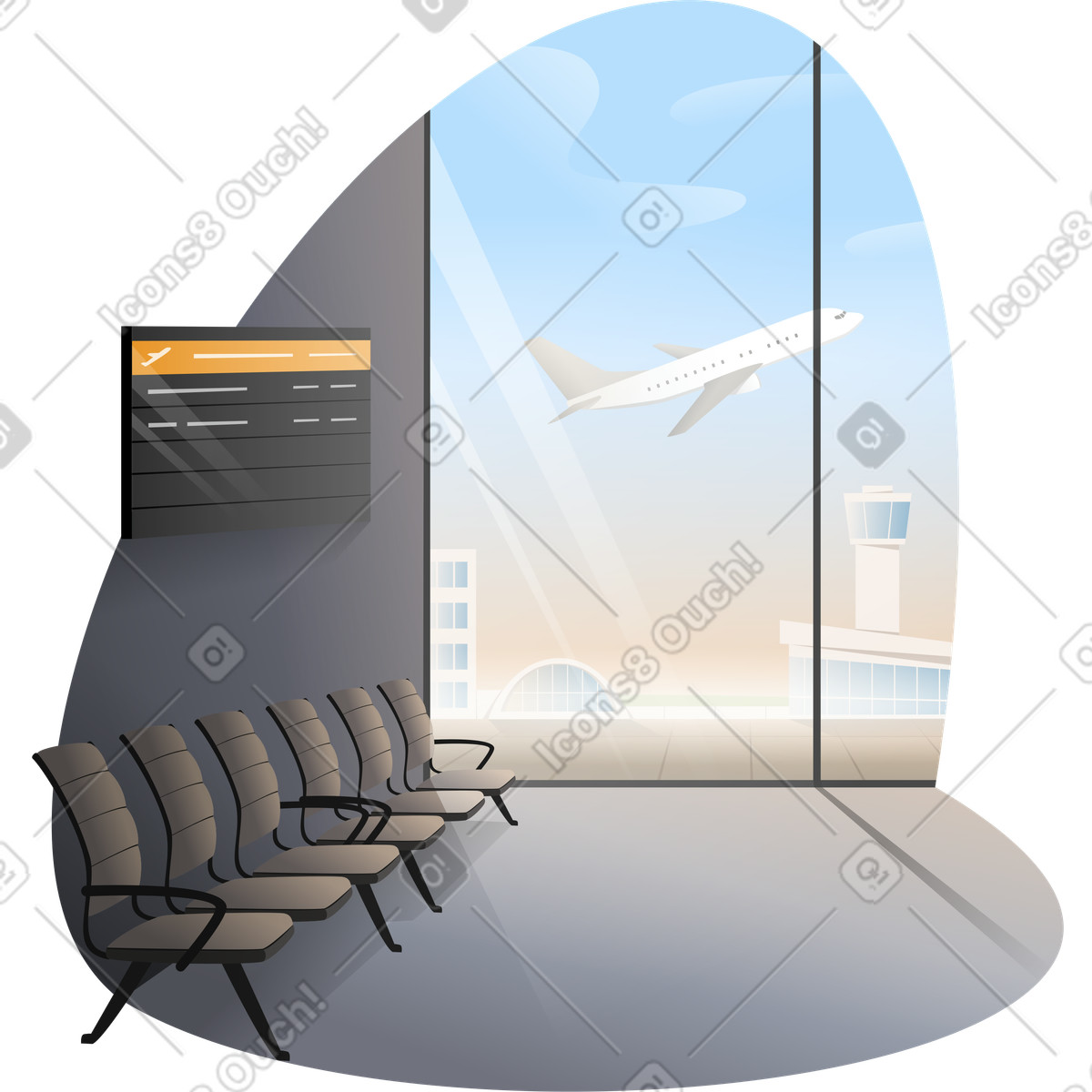 PNG, SVG 형식의 배경 공항 일러스트레이션