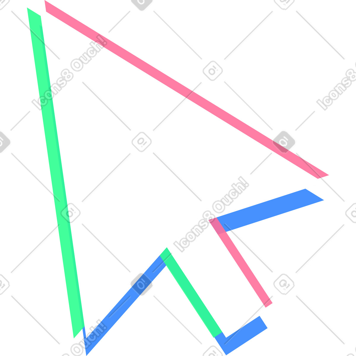 Ilustración Cursor en estilo Neon a descargar en PNG y SVG