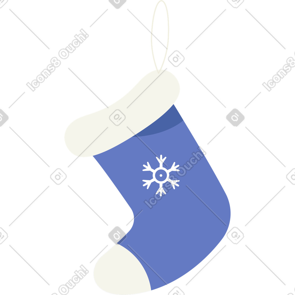 Christmas sock illustration in Social style download in PNG, SVG