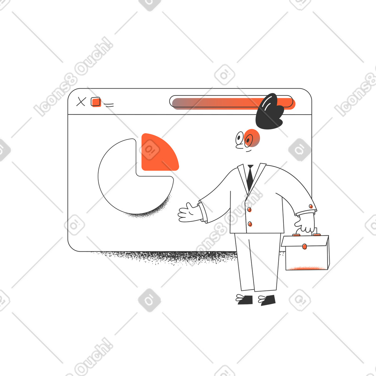 Business Analytics illustration in Crayon style download in PNG, SVG