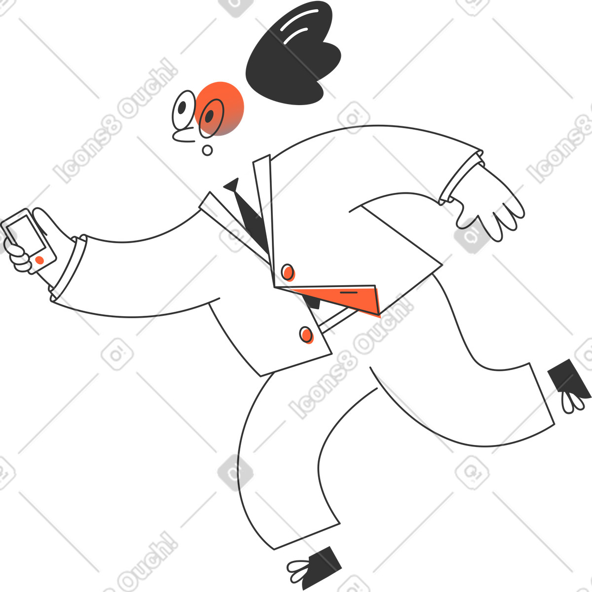 Illustration L'homme d'affaires court dans le style Crayon à télécharger aux formats PNG, SVG