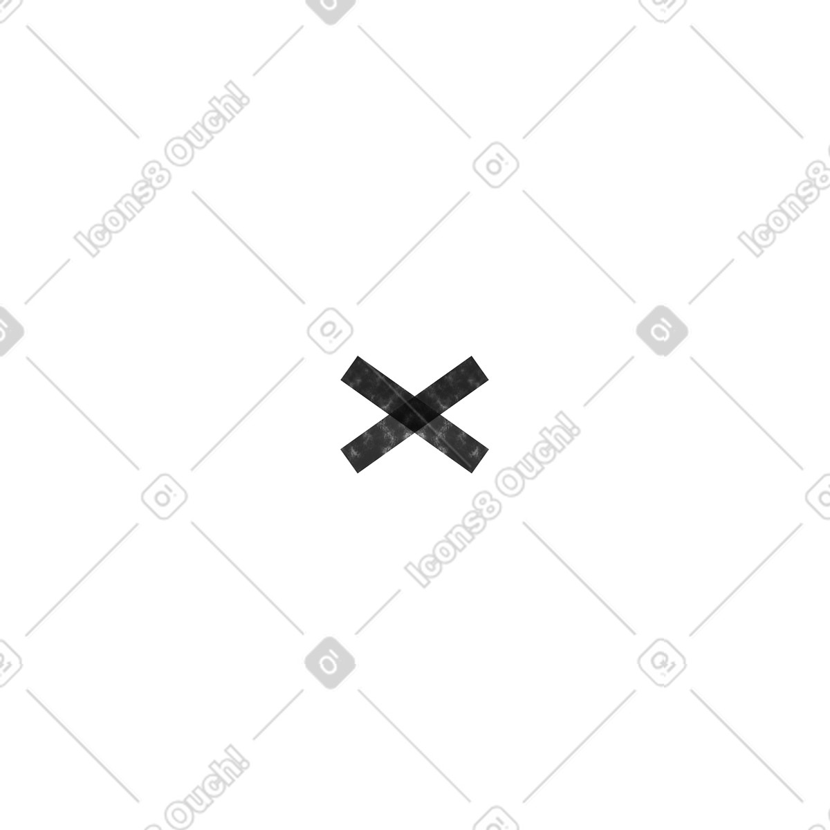 Croce nera x illustrazione in stile Family scarica in PNG, SVG