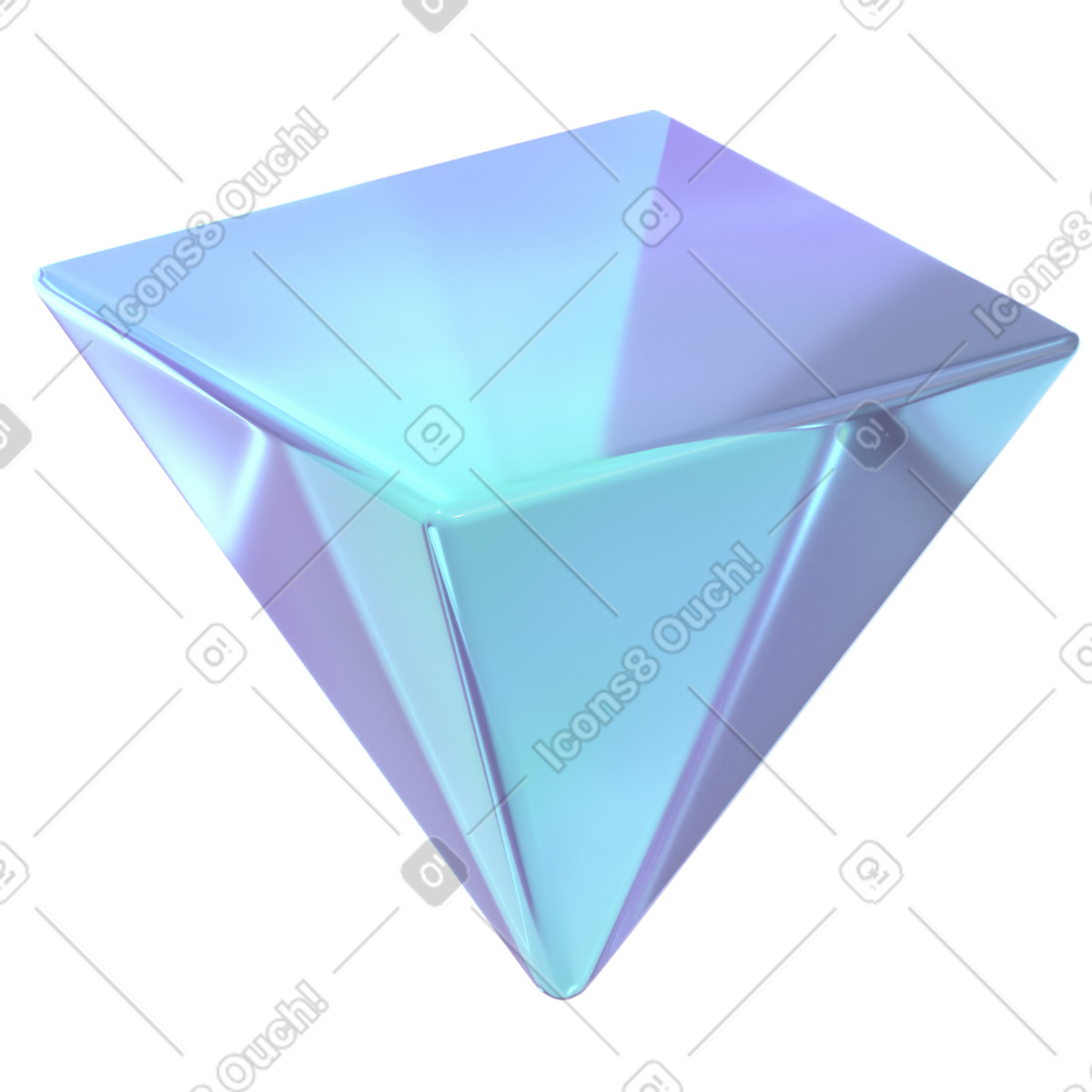 下载 3D Glassy 风格的 抽象金字塔 插画，支持 PNG、SVG 格式