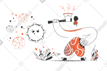Fighting with coronavirus PNG, SVG