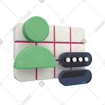 3D Grid Style Vector Illustrations in PNG and SVG