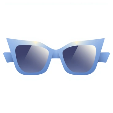 A pair of stylish sunglasses is prominently displayed in the foreground. The frames are designed with sharp, acute angles, giving them a modern and unique look. The lenses are dark and reflective, capturing light and colors from the surroundings. The arms of the sunglasses have a sleek finish, complementing the angular design. A soft light glints off the frames, highlighting their distinct shape and stylish appeal.